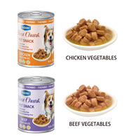 Nourriture humide pour animaux de compagnie OEM ODM, soupe aux morceaux de viande en sachet, collation nutritive pour chiens et chats, 375g