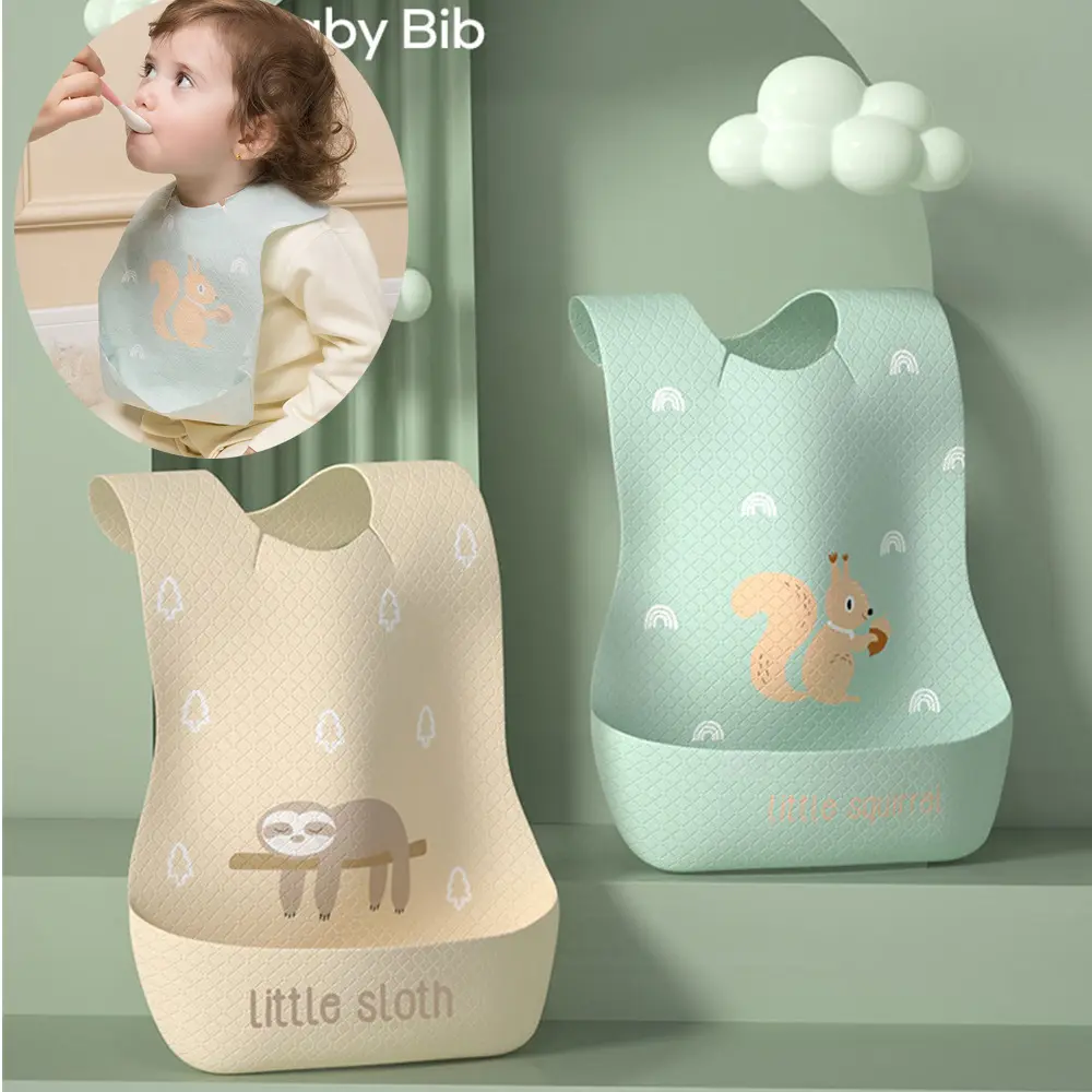 일회용 5 Pcs 10Pcs 20Pcs 부직포 팩 아기 실리콘 Bibs 아기