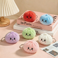 Porte-clés en peluche anti-stress en gros, jouet à presser, ornement, cadeau, style thérapeutique, en PP, forme ronde