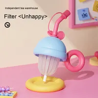Gobelet en acier inoxydable de 20oz avec infuseur et aspirateur 316 Nouvelle bouteille d'eau portable Design mignon avec paille pour étudiants et enfants