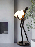 Lampe sur pied de forme humaine haut de gamme noire à forte vente, éclairage intérieur moderne et design intéressant