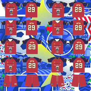 เสื้อทีมฟุตบอลยูโร 2026 รุ่นย้อนยุค แบบแฟนบอล แขนสั้น ของที่ระลึก - Product Image 1