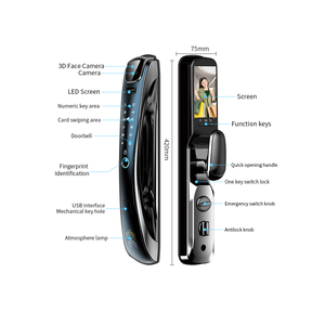 Nhà Máy Giá cao cấp chất lượng 3D nhận dạng khuôn mặt sinh trắc học vân tay tuya wifi thông minh khóa cửa ngoài trời khóa kỹ thuật số - Product Image 6