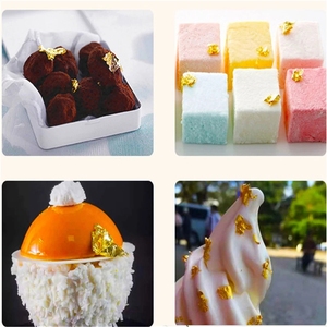 1 STÜCK Essbare Qualität Echtes Blattgold <span class=keywords><strong>Schabin</strong></span> Flocken 2g 24 Karat Gold Dekorative Gerichte Chef Art für Kuchen Dekorieren Schokolade - Product Image 4