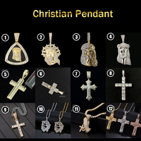 Vente en gros de pendentif croix en diamant VVS Moissanite Croix de Jésus en argent sterling 925 pour collier hommes femmes bijoux fins breloque