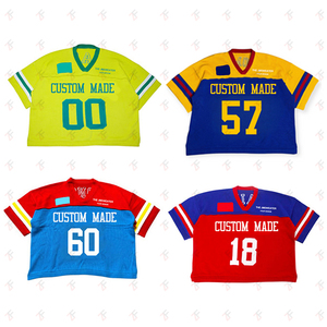Fabricante de punto logotipo personalizado <span class=keywords><strong>Jacquard</strong></span> bordado fútbol cuello en V manga corta Top prendas de punto Crop hombres suéter de punto Jerseys de punto - Product Image 2
