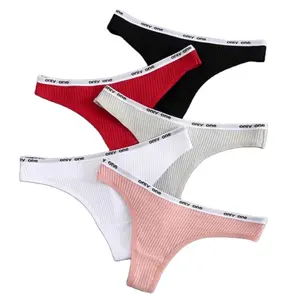 Celana dalam seksi 1XL-4XL katun G-String pakaian dalam wanita celana dalam intim lembut warna Solid Thong bersirkulasi celana dalam Lingerie