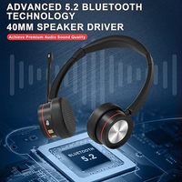 Casque sans fil Bluetooth ENC avec microphone à réduction de bruit, QCC3024 avec base de charge pour centre d'appels et bureau