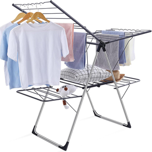 <span class=keywords><strong>Meilleur</strong></span> prix 17M robuste en acier inoxydable pliant étendoir support multifonctionnel vêtements chaussures Airer salle de bain facile pliable - Product Image 1