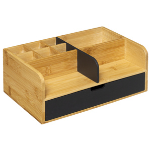 Organizador de Bambú con Cajón Negro - Product Image 1