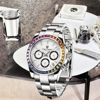 Montre-bracelet classique de luxe pour homme PD-1644, chronographe en acier inoxydable, calendrier, date, quartz, étanche 30M