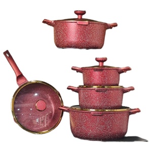 <span class=keywords><strong>Kit</strong></span> d'ustensiles de cuisine essentiels pour la maison, 21 pièces, casseroles et poêles en aluminium antiadhésif marbré avec ustensiles de cuisson en bakélite résistants à la chaleur - Product Image 4