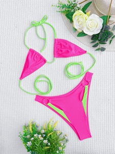 Ensemble deux pièces pour femme, haut court à enrouler sur le buste, dos nu, séchage rapide, maillot de bain - Product Image 6