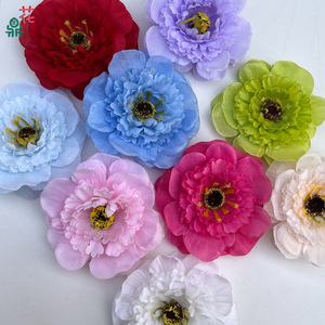 Têtes de fleurs de pivoine en soie, fleurs artificielles faites à la main pour la décoration de la maison, décoration de mariage, style moderne - Product Image 1