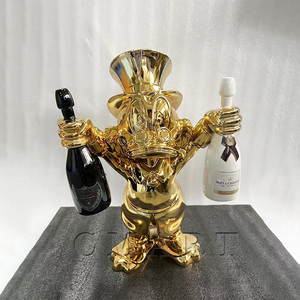 Escultura de Resina Personalizada del Pato Donald en Color Champán Brillante, Modelo de Amor para Estatua Artística, Decoración del Hogar - Product Image 1