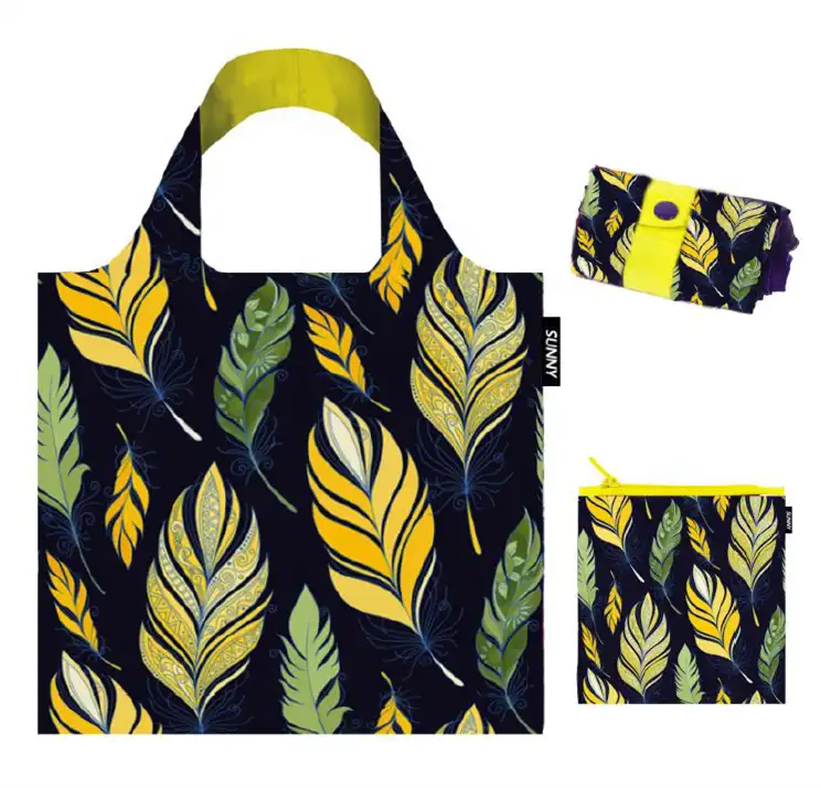 Customized Foldable Eco Friendly Polyester Shopping Bags Custom Folding Rpet Recycle Tote Bag For Wholesale