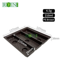 Barquette en plastique de qualité alimentaire, carrée, marron, pour pâtisserie, bonbons, chocolat de luxe, emballage