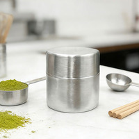 Boîte à thé matcha en acier inoxydable de 300 ml avec tamis à mailles fines et anneaux agitateurs