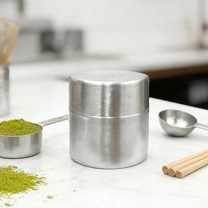 Recipiente <span class=keywords><strong>de</strong></span> Acero Inoxidable <span class=keywords><strong>de</strong></span> 300 ml para Tamizar Matcha, Recipiente <span class=keywords><strong>de</strong></span> Almacenamiento <span class=keywords><strong>de</strong></span> Té en Polvo <span class=keywords><strong>de</strong></span> Malla Fina con Anillos Agitadores - Product Image 2