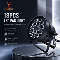 Projecteur LED Par 18x10W RGB 4-en-1 DMX512 8 canaux, activé par le son, dimmable, à suspendre pour éclairage d'événements, mariages, fêtes et discothèques