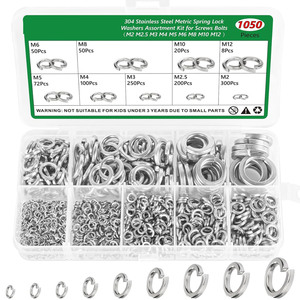 304 Stainless Steel Fender Washer Assortment Kit 230 Pieces 15 Sizes Metric DIN Standard Grade A - Product Image 3