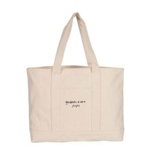 Sacs en toile de coton vierges personnalisables promotionnels, sacs de courses réutilisables en coton avec logo imprimé sur mesure - Product Image 1