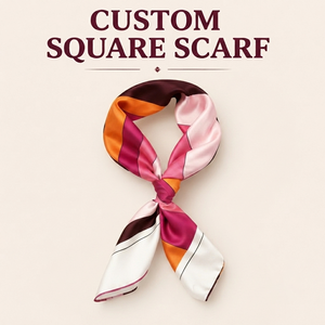 Custom Printed Silk Square Scarf Custom Logo Bandana <b>Head</b> Scarf Private Label Low MOQ Factory - Product Image 1