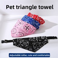 Fournitures pour animaux de compagnie : Foulard triangulaire mignon toutes saisons pour chiens et chats, réglable, en polyester imprimé, type bavoir, accessoires de Noël