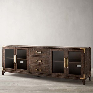 หน้าแรกการใช้งานห้องนั่งเล่นตู้ทีวียุโรปสไตล์ 2 ประตู 3 ลิ้นชัก Golden Handle ไม้เก็บโมเดิร์นตู้ทีวี - Product Image 2