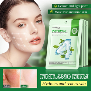 BIOAQUA Masque de soin du visage à l'extrait de plantes bio Camélia Romarin Menthe Apaisant Peau Hydratant Nourrir Anti-âge Feuille Masque facial - Product Image 2