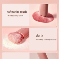 Ensemble de 5 pinceaux de maquillage doux et portables de couleur rose, avec boîte miroir, kit de voyage parfait pour les filles, à utiliser sur les yeux et les lèvres