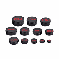 Boîtes en aluminium rondes noires vides personnalisées de 15 ml, 50 ml, 100 ml, 150 ml, contenants cosmétiques, pots avec couvercle à vis, boîtes de rangement pour bougies en métal