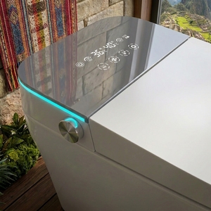 Inodoro Inteligente Automático con Taza Alargada, Moderno, <span class=keywords><strong>de</strong></span> Cerámica, Montado en el Suelo, con Doble Descarga, Asiento Calefactado y Control Remoto - Product Image 2
