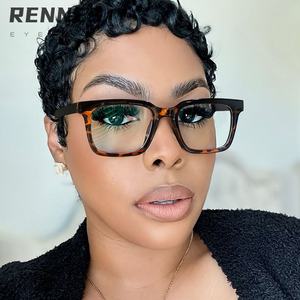 Haute qualité rétro décontracté couleur Collision rectangulaire Anti-lumière bleue montures de lunettes modèles chauds pour les étudiants atteints de myopie - Product Image 4