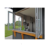 Fenêtre pliante horizontale CBMMART pour appartement, cadre en alliage d'aluminium, ouverture automatique, moustiquaire en acier inoxydable