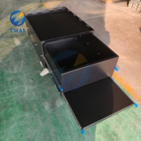 Modèle d'usine personnalisé, revêtement noir avec deux tiroirs coulissants, panneau en aluminium, tiroir de rangement en aluminium pour camping-car, camion