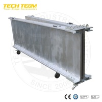 Rampe de scène pliable en aluminium robuste TECHTEAM modèle RAMP avec pieds de support et main courante, longueur 1m-6m, pour spectacles DJ et événements