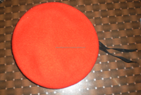 Boina de Lana Roja con Ribete Negro y Lazo, Estilo Europeo Unisex, Gorro Casual Ajustable para Exteriores, para Adultos, Todas las Temporadas, 56-58CM