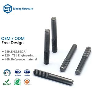 Broches droites moletées en fer poli sur mesure de 3 mm à 8 mm, marquées CE, noires, Saitong ST-0077, pour fixation d'arbre, machines industrielles, OEM - Product Image 1