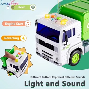 <span class=keywords><strong>Camion</strong></span> <span class=keywords><strong>poubelle</strong></span> en plastique à friction avec lumière et musique, véhicule de recyclage réaliste, jouet éducatif écologique pour enfants - Product Image 3