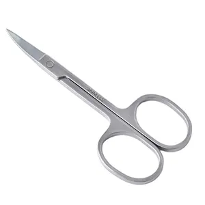 3.54-Inch Stainless Steel Professional Beauty Care Tool Curved Eyebrow and Manicure Scissors with Custom Logo Wholesale