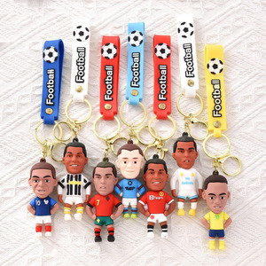 Porte-clés en PVC 3D de joueurs de football Chongjie, Cristiano Ronaldo, Kylian Mbappé, Erling Haaland, <span class=keywords><strong>Neymar</strong></span> <span class=keywords><strong>Jr</strong></span>. - Product Image 1