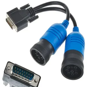 PN 402048 6Pin 9pin Y อะแดปเตอร์สําหรับ USB Link 125032 Nexiq 2 รถบรรทุกดีเซล 6 Pin 9 Pin To DB15 PIN ชาย OBD เชื่อมต่อสาย