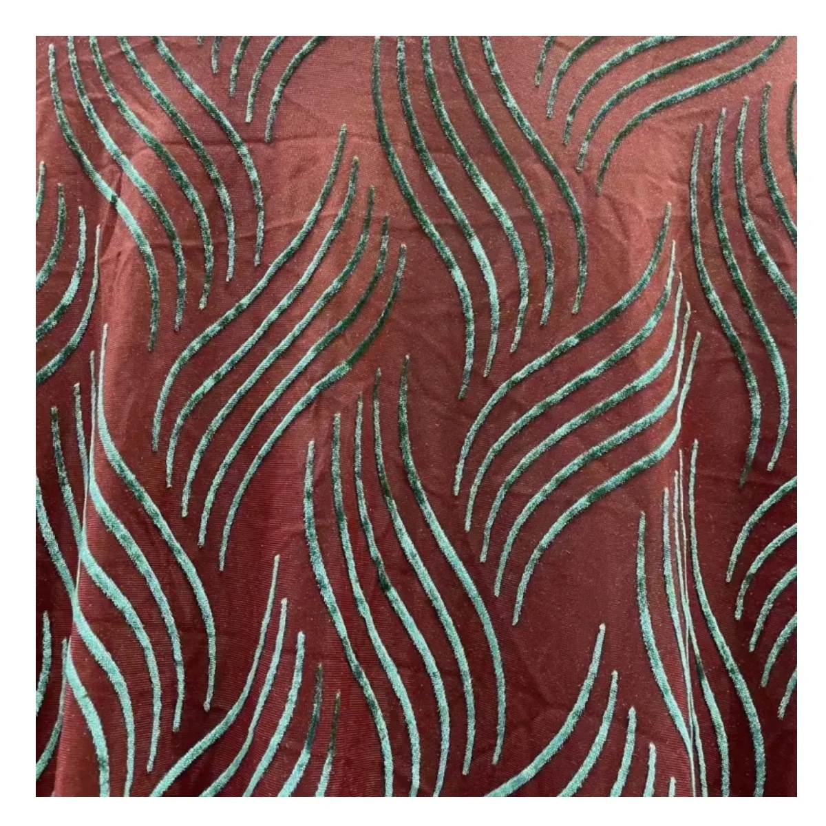 two tones knitted burnout velvet fabric 4 way stretch striped velvet fabric for dress