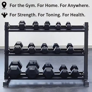 Nhà máy cao su tráng HEX quả tạ với biểu tượng tùy chỉnh cho tạ và phòng tập thể dục tập thể dục 1kg đến 50kg - Product Image 4
