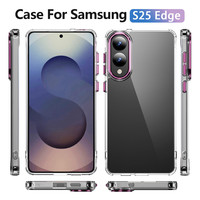 Coque de téléphone PC rigide en TPU souple transparent pour Samsung Galaxy S25 Edge S24 S23 Ultra S22 S21 FE Plus coque de protection antichoc