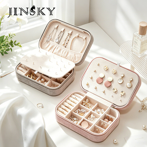 Premium Velvet Jewelry Box Double Layer Large Capacity Storage <b>Case</b> for <b>Earrings</b> Rings Necklace Organizer Box - Product Image 2