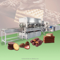 Machine automatique à gaufrettes, machine à faire des gaufres, ligne de production de gaufrettes enrobées de chocolat à vendre