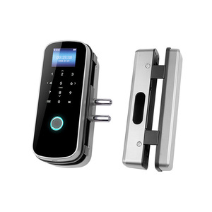 Deyang Enpu Smart Lock 1108H Fingerprint Password Card Swipe For Office Glass Door No Drilling Required - Product Image 1