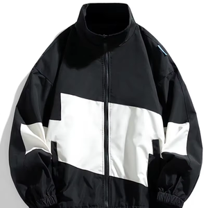 แจ็กเก็ตมีฮู้ดแบบลำลองของผู้ชายพร้อมซิปบล็อกสีทรงหลวมจัดส่งสินค้าสำหรับกิจกรรมกลางแจ้งทำงานทำจากขนสัตว์โพลีเอสเตอร์ - Product Image 6